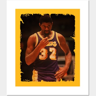 Magic Johnson - Vintage Design Of Basketball Posters and Art